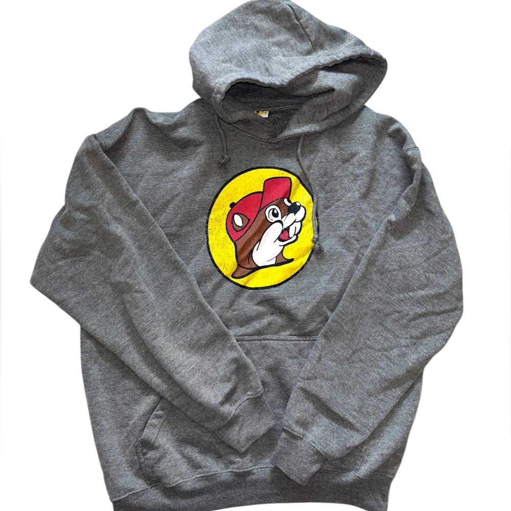 Buccees Logo Heather Grey Hoodie - L